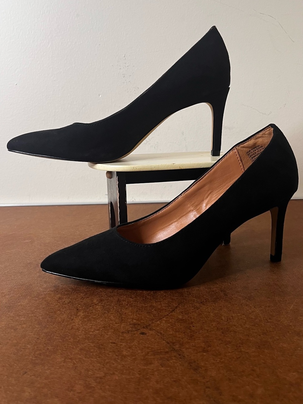 J.Crew Elsie Classic Black Suede Pointed-Toe Women's Pumps Heels Size 7.5